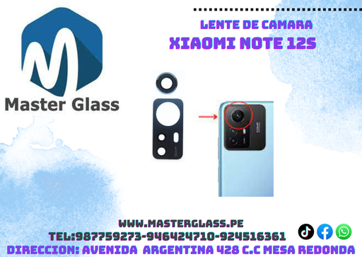 Lente de Cámara Xiaomi Note 12S X2