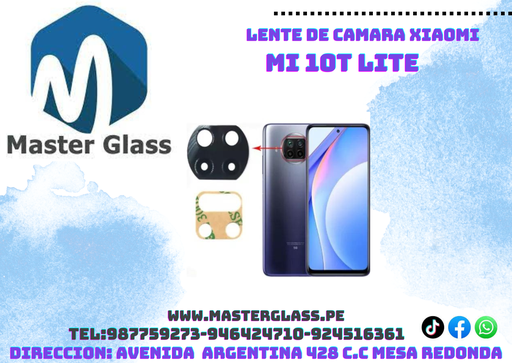 Lente de Cámara Xiaomi Mi 10T lite