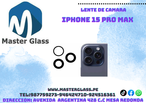 Lente de Cámara Iphone 15 Pro Max (X3)( edge 40 neo)
