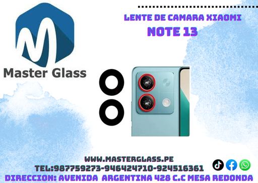 Lente de Cámara Xiaomi Note 13 (X2)