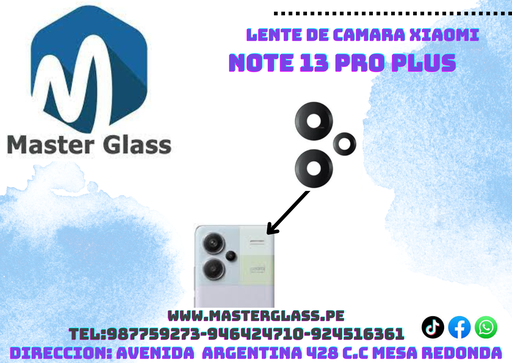 Lente de Cámara Xiaomi Note 13 Pro Plus (X3)