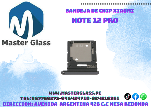 Bandeja de Sim Xiaomi Note 12 Pro