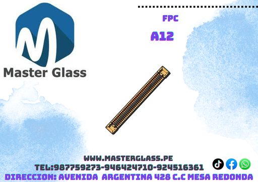 Conector de Placa FPC Samsung 78 pines A12 / A25 / A51/A02/A15/A22/A32/A52/A53 5g/A55/A72/M11/M22