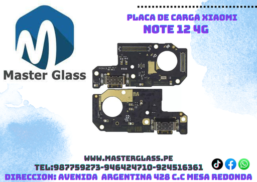 Placa de carga Xiaomi Note 12 4G