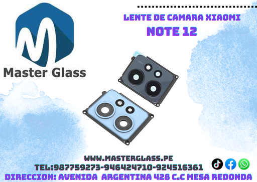 Lente de camara con base Xiaomi Note 12 4g
