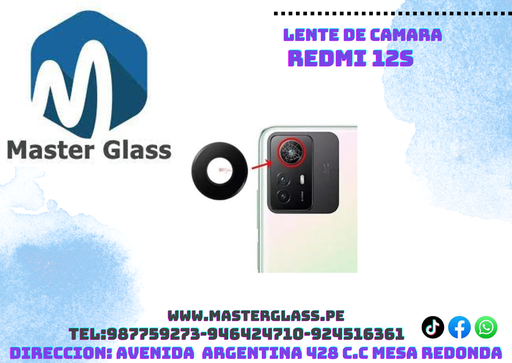 Lente de camara Xiaomi Redmi 12S