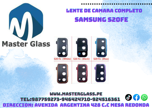 Lente de camara con base Samsung S20Fe