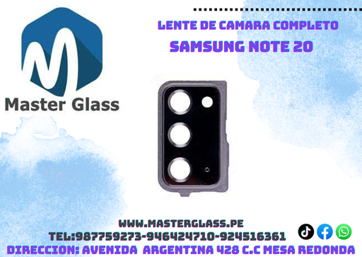 Lente de camara con base Samsung Note 20
