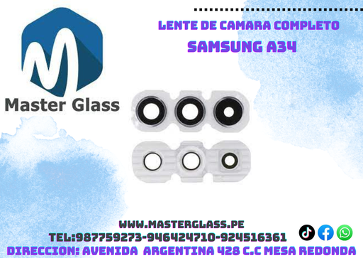 Lente de camara con base Samsung A34