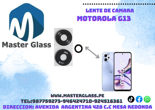Lente de camara Motorola G13 / G23 (x3)