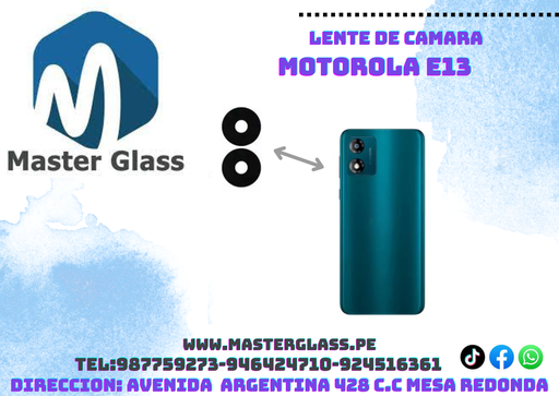 Lente de camara Motorola E13 (x2)