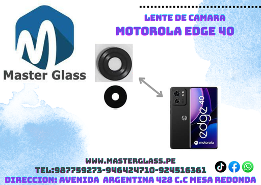 Lente de camara Motorola Edge 40 (x2)