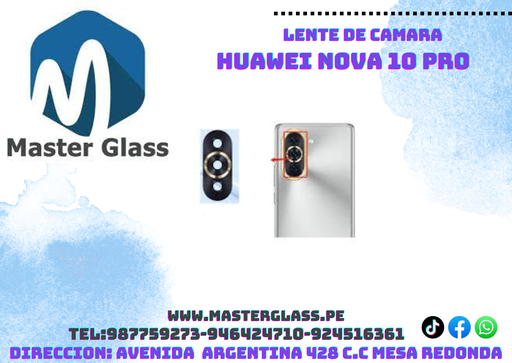 Lente de Camara Huawei Nova 10 Pro