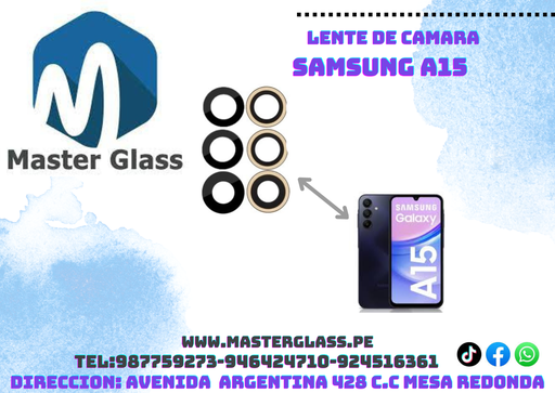 Lente de Camara Samsung A15 (x3)