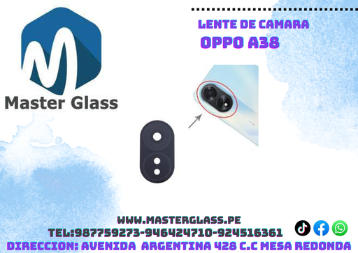 Lente de Camara Oppo A38