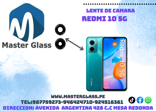 Lente de Camara Xiaomi Redmi 10 5G (x2)