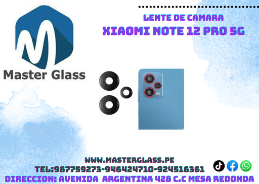 Lente de Cámara Xiaomi Note 12 Pro 5G (x3)