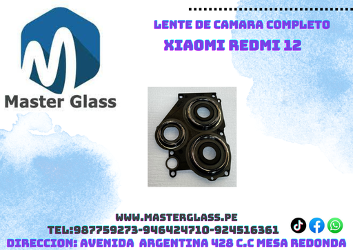 Lente de camara con base Xiaomi Redmi 12