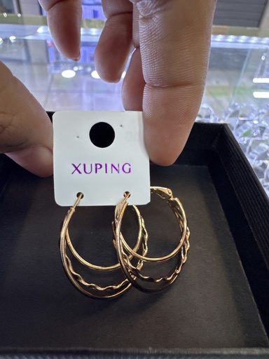 X-ARETE XUPING BAÑO EN ORO ARO TRIPLE