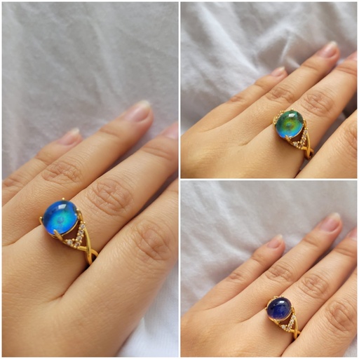 X-ANILLO DE ACERO ANTIALERGICO EMOCION CON PIEDRA QUE CAMBIO DE COLORES