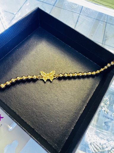 X-PULCERA ACERO ANTIALERGICO MARIPOSA PERLA DORADA