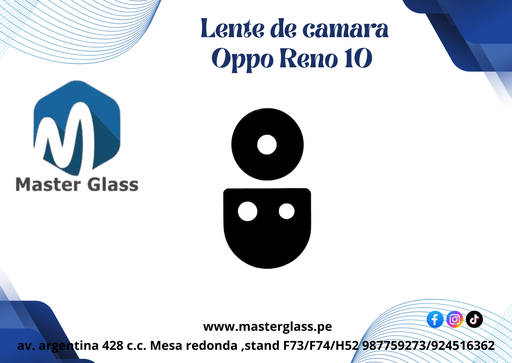Lente de Camara Oppo Reno 10