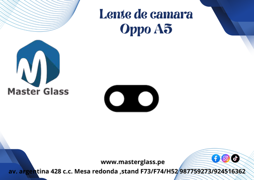 Lente de Camara Oppo A5 (A5X)